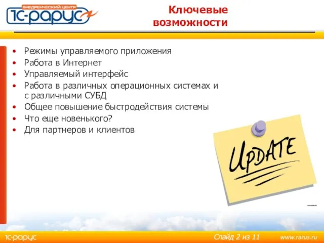 Режимы управляемого приложения Работа в Интернет Управляемый интерфейс Работа в различных операционных