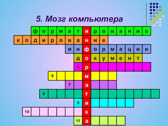 5. Мозг компьютера и н ф о р м а т и