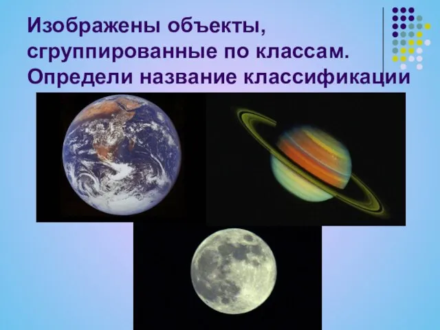 Изображены объекты, сгруппированные по классам. Определи название классификации