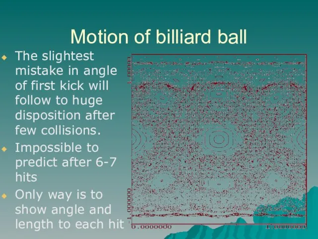 Motion of billiard ball The slightest mistake in angle of first kick