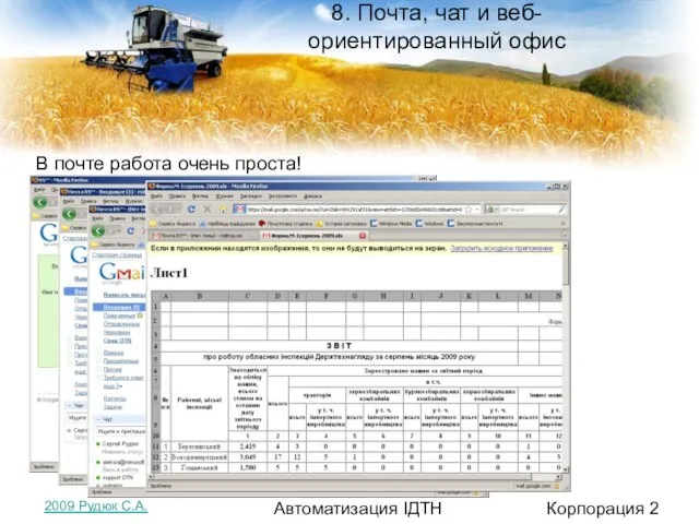 8. Почта, чат и веб-ориентированный офис Корпорация 2 Автоматизация ІДТН В почте