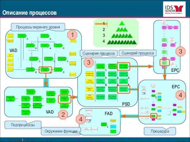 © IDS Scheer AG www.ids-scheer.ru Описание процессов Процессы верхнего уровня Подпроцесссы Сценарии