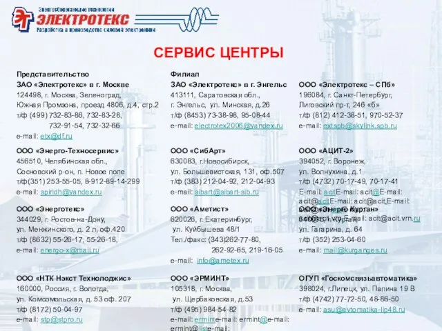 СЕРВИС ЦЕНТРЫ