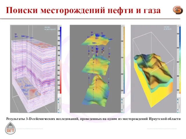 Результаты 3-D сейсмических исследований, проведенных на одном из месторождений Иркутской области Поиски месторождений нефти и газа