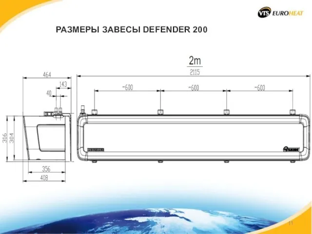 РАЗМЕРЫ ЗАВЕСЫ DEFENDER 200