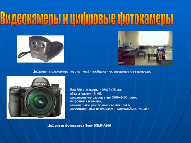 Цифровая видеокамера (web camera) и изображение, введенное с ее помощью Вес 895