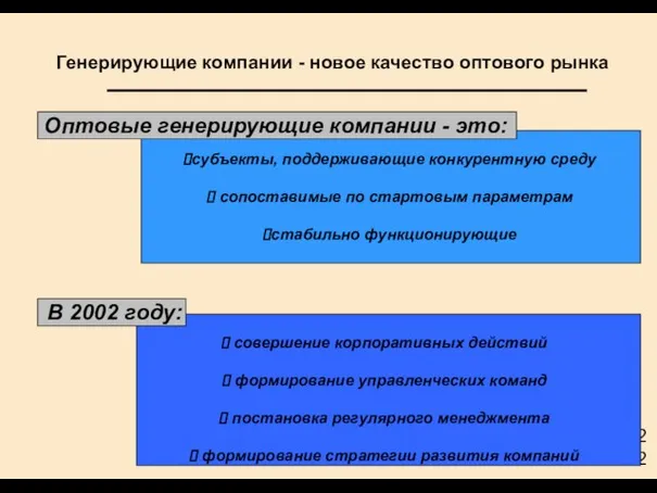 совершение корпоративных действий формирование управленческих команд постановка регулярного менеджмента формирование стратегии развития