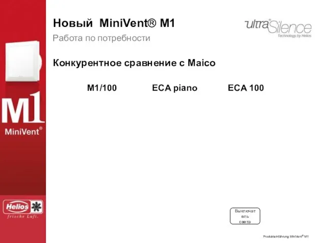 Работа по потребности Конкурентное сравнение с Maico M1/100 ECA piano ECA 100