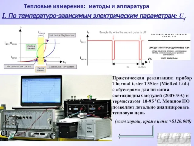 I. По температуро-зависимым электрическим параметрам: Uf Тепловые измерения: методы и аппаратура Практическая