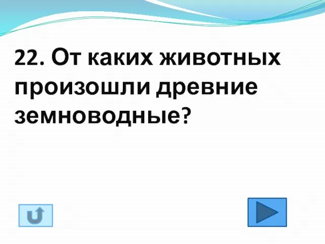 22. От каких животных произошли древние земноводные?