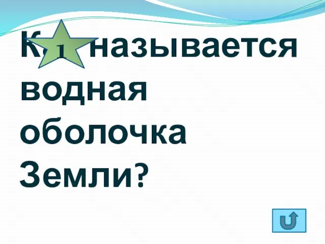 Как называется водная оболочка Земли? 1