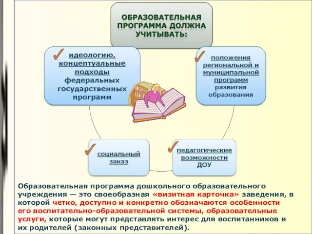 Образовательная программа дошкольного образовательного учреждения — это своеобразная «визитная карточка» заведения, в