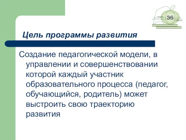 Создание педагогической модели, в управлении и совершенствовании которой каждый участник образовательного процесса