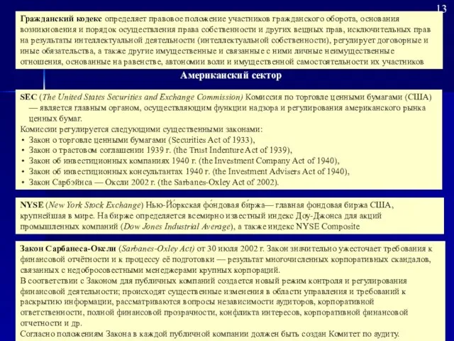 SEC (The United States Securities and Exchange Commission) Комиссия по торговле ценными