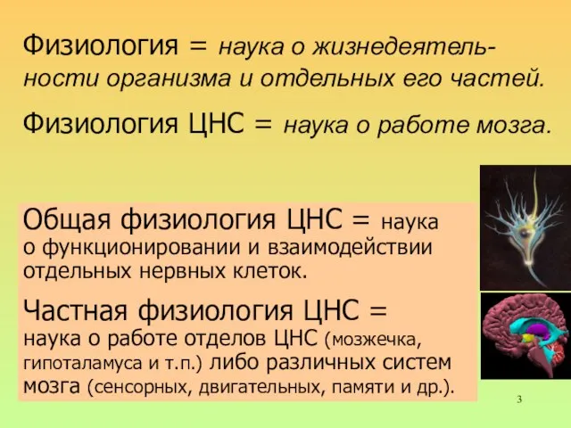 Физиология = наука о жизнедеятель- ности организма и отдельных его частей. Физиология