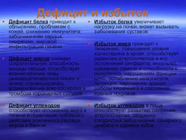 Дефицит и избыток Дефицит белка приводит к облысению, проблемам с кожей, снижению