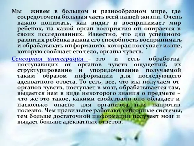 Мы живем в большом и разнообразном мире, где сосредоточена большая часть всей