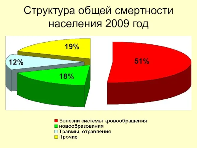 Структура общей смертности населения 2009 год