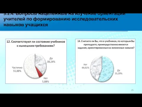 3.2.4. Вопросы нацеленные на изучение ориентации учителей по формированию исследовательских навыков учащихся