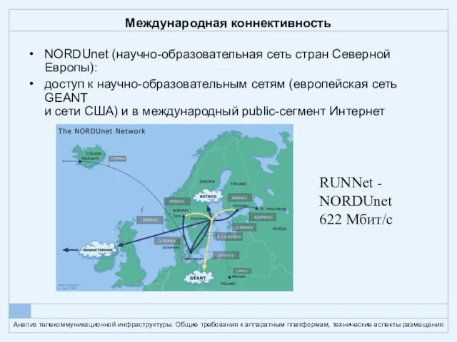 Международная коннективность NORDUnet (научно-образовательная сеть стран Северной Европы): доступ к научно-образовательным сетям