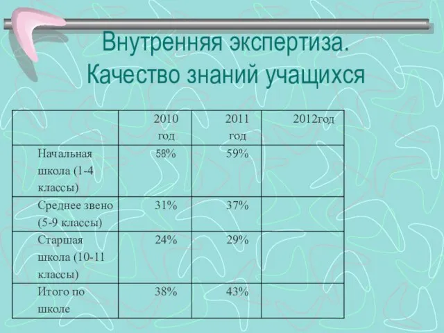 Внутренняя экспертиза. Качество знаний учащихся