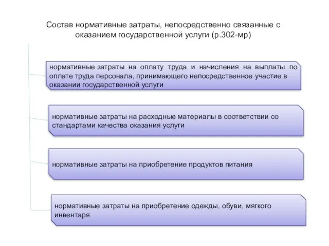 Состав нормативные затраты, непосредственно связанные с оказанием государственной услуги (р.302-мр) нормативные затраты