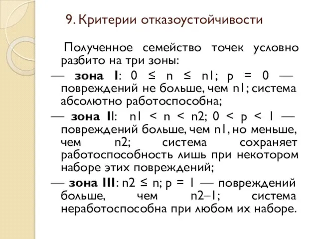 Полученное семейство точек условно разбито на три зоны: — зона І: 0