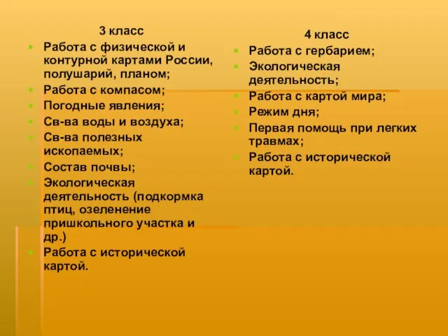 3 класс Работа с физической и контурной картами России, полушарий, планом; Работа