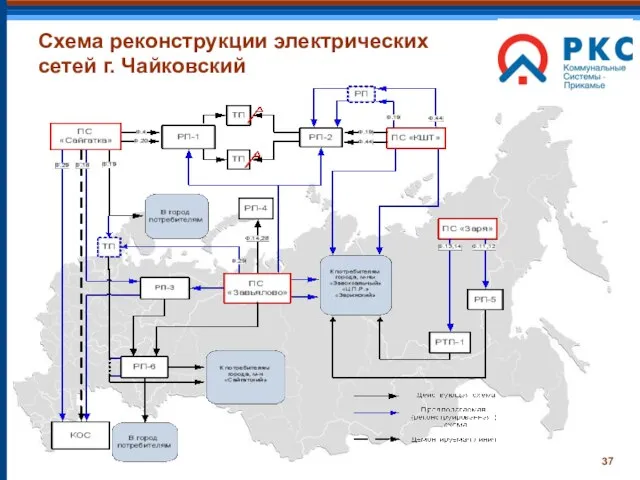 Схема реконструкции электрических сетей г. Чайковский
