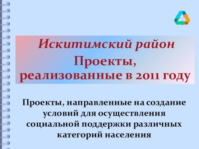 Проекты, направленные на создание условий для осуществления социальной поддержки различных категорий населения