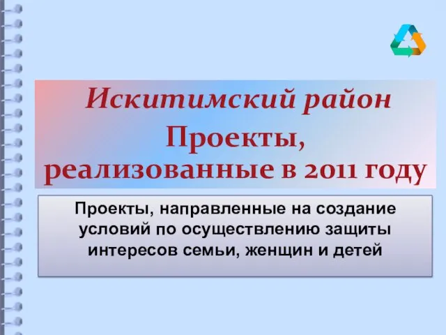 Искитимский район Проекты, реализованные в 2011 году Проекты, направленные на создание условий