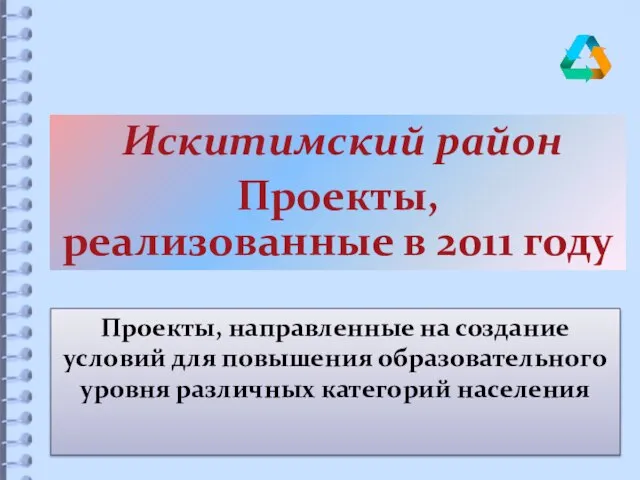 Проекты, направленные на создание условий для повышения образовательного уровня различных категорий населения