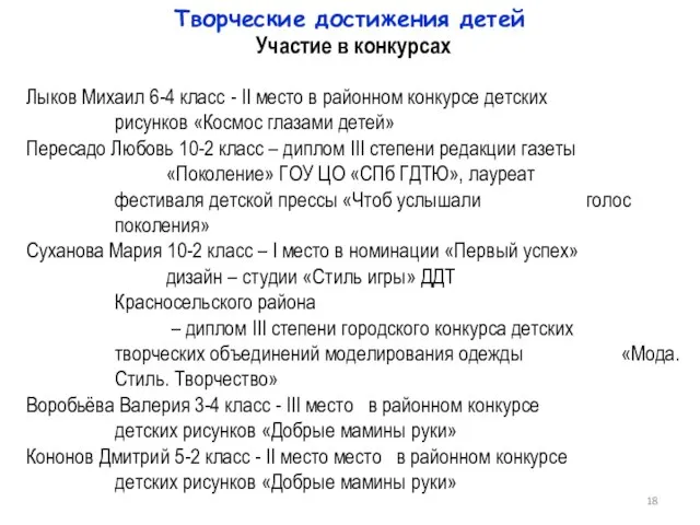 Лыков Михаил 6-4 класс - II место в районном конкурсе детских рисунков