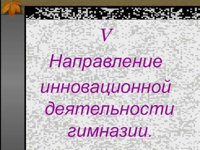 V Направление инновационной деятельности гимназии.