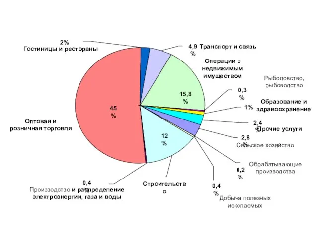 2% 4,9% 15,8% 45% 12% 0,4% 0,4% 0,2% 2,8% 2,4% 1% 0,3%