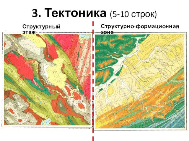 Структурный этаж Структурно-формационная зона 3. Тектоника (5-10 строк)