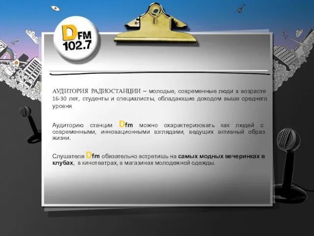 АУДИТОРИЯ РАДИОСТАНЦИИ – молодые, современные люди в возрасте 16-30 лет, студенты и