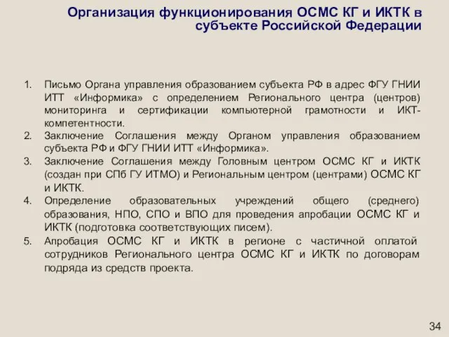 Организация функционирования ОСМС КГ и ИКТК в субъекте Российской Федерации Письмо Органа