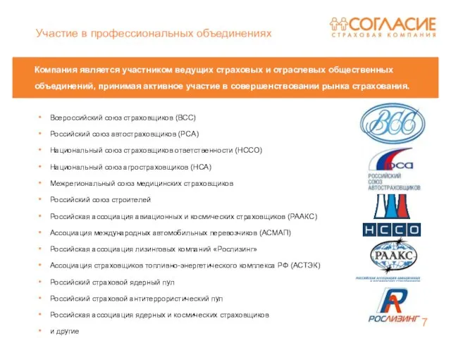 Всероссийский союз страховщиков (ВСС) Российский союз автостраховщиков (РСА) Национальный союз страховщиков ответственности