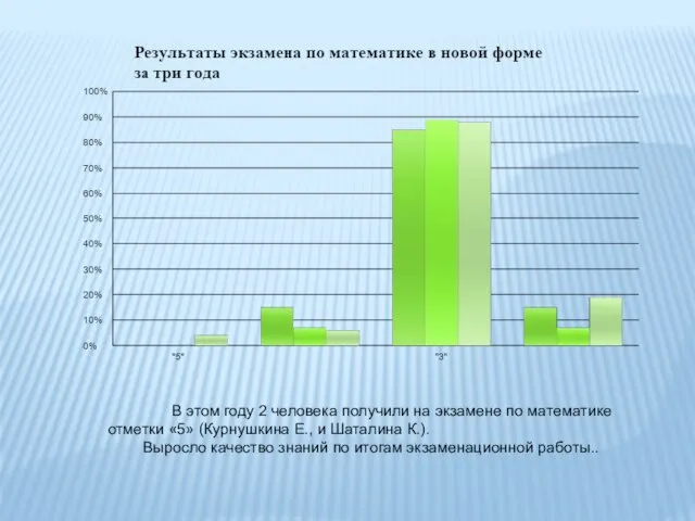 В этом году 2 человека получили на экзамене по математике отметки «5»