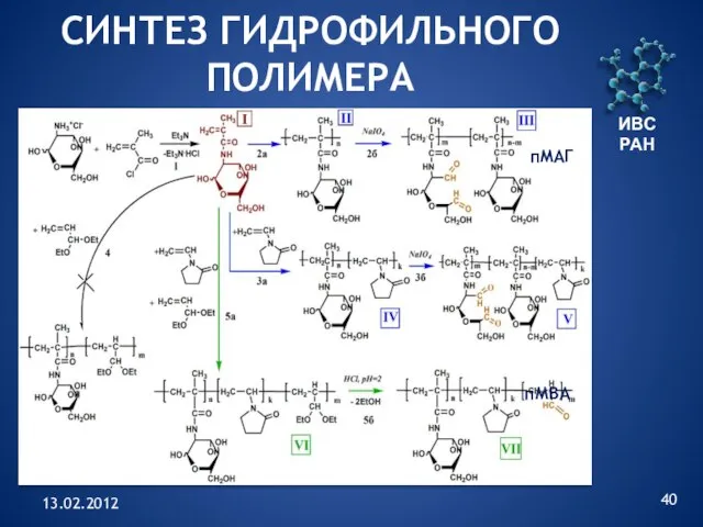 13.02.2012 ИВС РАН СИНТЕЗ ГИДРОФИЛЬНОГО ПОЛИМЕРА пМАГ пМВА