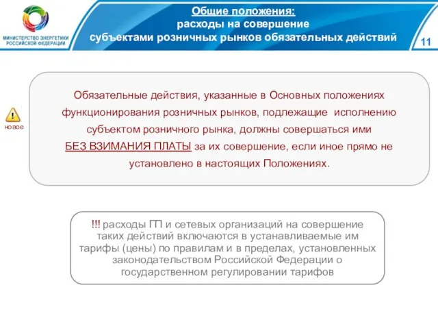 Общие положения: расходы на совершение субъектами розничных рынков обязательных действий Обязательные действия,