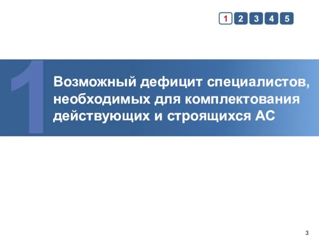 Возможный дефицит специалистов, необходимых для комплектования действующих и строящихся АС