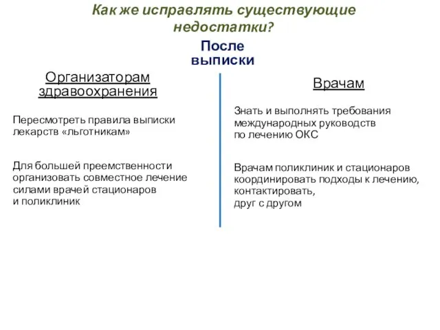 Как же исправлять существующие недостатки? Организаторам здравоохранения Пересмотреть правила выписки лекарств «льготникам»