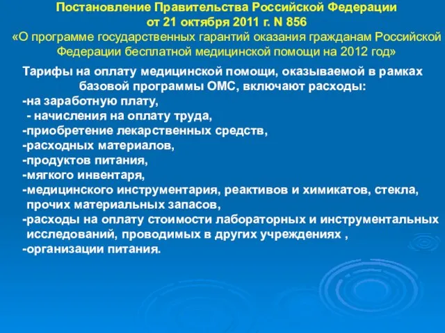 Постановление Правительства Российской Федерации от 21 октября 2011 г. N 856 «О