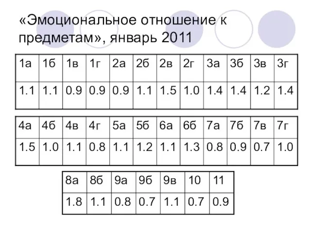 «Эмоциональное отношение к предметам», январь 2011