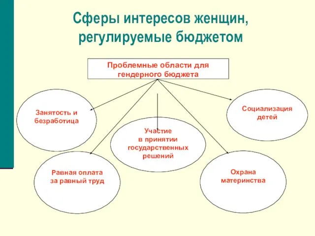 Сферы интересов женщин, регулируемые бюджетом