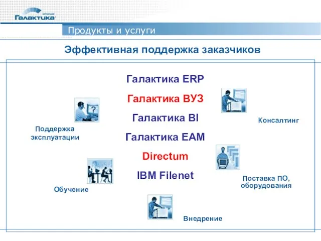 ЦО в УКРАИНЕ Продукты и услуги Эффективная поддержка заказчиков Галактика ERP Галактика