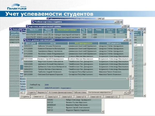 Учет успеваемости студентов