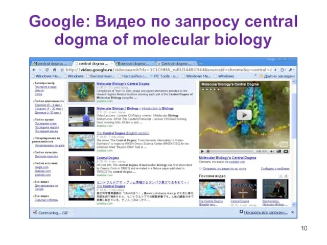 Google: Видео по запросу central dogma of molecular biology